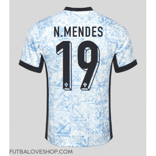 Dres Portugalsko Nuno Mendes #19 Preč ME 2024 Krátky Rukáv